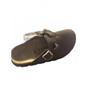 Papillio Brown Suede Slip-On Clogs with Buckle. Worn once.